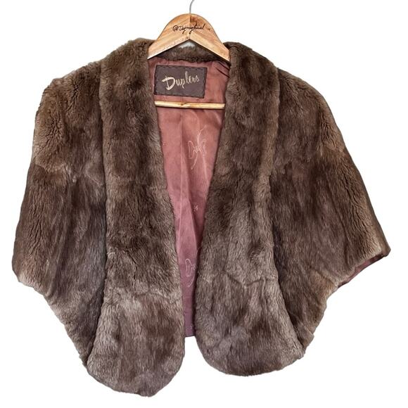Duplers mink fur shrug pink satin lining pockets one size - Picture 1 of 9